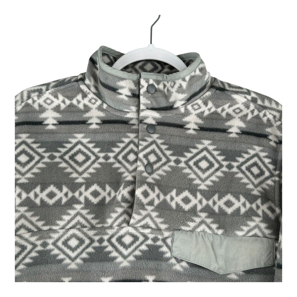 Southern Grit Pullover Fleece Aztec Geometric Navajo Western Gray Mens Medium - Picture 10 of 10